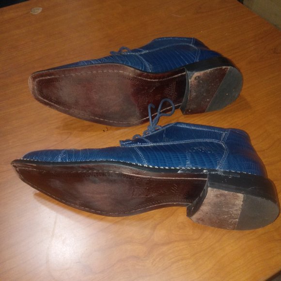 Fortune From Libertyzeno Blue Lizard Pattern Leather Ankle Boots size 9.5 main image 6